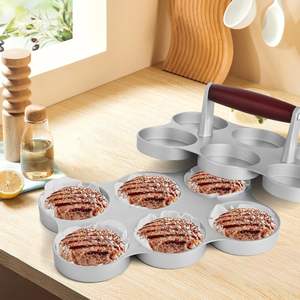 Utensilios de Cocina Antiadherentes, Parrilla para Barbacoa y Picnic, Molde Redondo Doble para Hamburguesas, Prensa Manual para Hamburguesas - Product Image 6