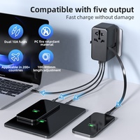 Worldplug PD 85W Charge rapide USB Type-C adaptateur de voyage chargeurs de voyage universels adaptateur de prise avec câble