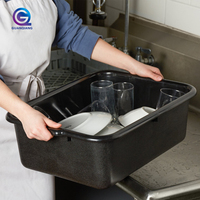 Caja de Almacenamiento y Transporte para Cocina, Caja de Plástico para Restaurante, Lavabo Portátil con Tapa
