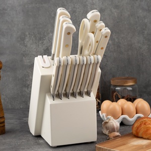 14 Pieces Kitchen <b>Knives</b> <b>Set</b> with Anti-Rust Coating & Built-in Sharpener Stainless Steel Kitchen <b>Knife</b> for Cutting - Product Image 5