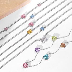 สร้อยคอเทนนิสดีไซน์พิเศษ เงินแท้ S925 สำหรับผู้หญิง เครื่องประดับแฟชั่นชั้นดี ชุบโรเดียม ประดับเพชรคิวบิกเซอร์โคเนีย 5A 8A ทรงเหลี่ยมเจียระไน ระยิบระยับ - Product Image 1