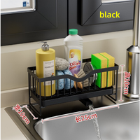 Porte éponge cuisine salle de bain évier organisateur support en acier inoxydable détachable suspendu robinet égouttoir avec bac d'égouttement