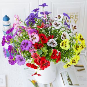 Bouquet d'orchidées artificielles <span class=keywords><strong>de</strong></span> qualité supérieure, multicolores, en soie, <span class=keywords><strong>pour</strong></span> décorations extérieures, jardinières, balcons et jardins. - Product Image 4