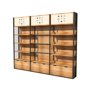 Nhà Sản Xuất Đôi Bên 5 Lớp Phẳng Trở Lại Bảng Điều Chỉnh Nhiệm Vụ Ánh Sáng Siêu Thị Cửa Hàng Cửa Hàng Hiển Thị Bằng Gỗ Kệ Kệ Giá Kệ - Product Image 1