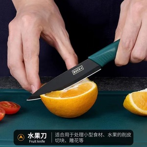 Juego de cuchillos de acero inoxidable de 5 piezas con pelador, cuchillo de carnicero y tabla de cortar para uso en la cocina - Product Image 4