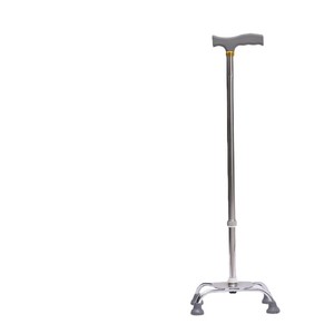 Lightweight Four Legged Walking <b>Stick</b> Adjustable Non Slip For Seniors Silver Bronze Aluminum Alloy - Product Image 1