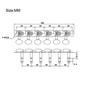 Clavijas de afinación de guitarra acústica 6L6R, afinadores de llave, cabeza de máquina de <span class=keywords><strong>12</strong></span> <span class=keywords><strong>cuerdas</strong></span>, botón de afinador de <span class=keywords><strong>cuerdas</strong></span> de Metal, piezas de accesorios de guitarra acústica - Product Image 6
