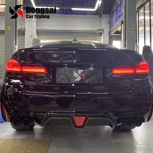 Para <span class=keywords><strong>BMW</strong></span> <span class=keywords><strong>F90</strong></span> <span class=keywords><strong>M5</strong></span> <span class=keywords><strong>Competition</strong></span> Add Carbon CS Style Difusor de parachoques trasero Lip Fins Spoiler Winglet Splitter 2020 + - Product Image 5