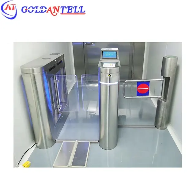 Entrance Acrylic LED Indicator Light glass arm face scan turnstile swing barrier gate with esd access control system