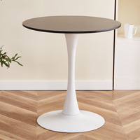 Table basse extensible en MDF avec plateau en bois, design tulipe noir et blanc, style nordique moderne, petite table personnalisée pour salon – Vente chaude