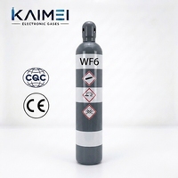 Cilindro de Gas Hexafluoruro de Tungsteno WF6 de Grado Semiconductor 99.999% 5N, 47L 50kg con Válvula DISS638 para CVD