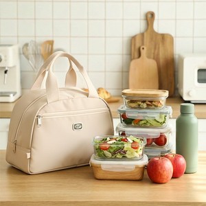 Sac à déjeuner isotherme épaissi, grande capacité, vert armée, sac isotherme portable pour pique-nique, pour les employés de bureau - Product Image 5