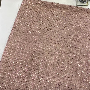 Nouveau Design 100% Polyester Fluorescent Luxe Belle Gaze Tulle Or Paillettes Perles Brodé De Mariée Paillettes Tissu De Mariage - Product Image 5