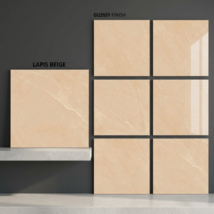 Azulejos de Porcelana Esmaltada de Alto Brillo Lapis Brown 800x800mm, Efecto Mármol Marrón para Pisos - Product Image 2