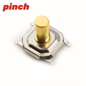 Tactile Switch 4x4mm 4 Pin Copper Head Surface Mount Miniature <b>Button</b> Metal Shell - Product Image 1
