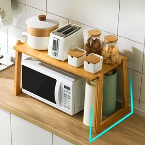 Factory Direct Bamboo High Quality <b>Kitchen</b> Storage <b>Shelf</b> 2-Layers Bamboo Spice Rack Organizer - Product Image 5