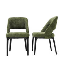 Chaise de salle à manger rembourrée de style nordique moderne, assise en tissu avec pieds en bois noir, design élégant ajouré pour la maison, le restaurant, le café, l'hôtel