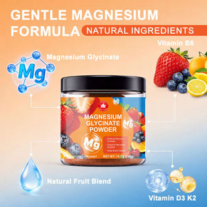 Poudre de glycinate de magnésium, complément minéral avec vitamines D3, K2, B6, pour le sommeil et la relaxation musculaire, emballage personnalisé pour adultes au quotidien - Product Image 1