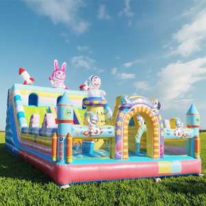 <span class=keywords><strong>Parque</strong></span> de Juegos Inflable con Diseño de Dibujos Animados, Material de PVC, Alquiler para Fiestas Infantiles, Fácil de Instalar, Protección UV, Resistente al Fuego - Product Image 1
