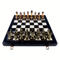 Boîte de jeu de société de luxe de 15 pouces pour enfants, pour stimuler l'intelligence, avec un échiquier en bois à motif marbré avancé.