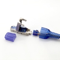 Terlindung tanpa rol Cat6A Cat7 Keystone JACK Rj45 pria colokan Modular STP tembaga kontak Cat8 konektor
