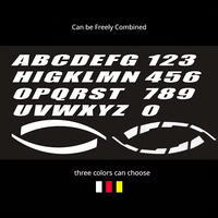 Autocollant personnalisé pour voiture et moto Texte 3D PVC Pneu Alphabet Numéro Stripe Sticker Universel Roue Decal Lettre Texte