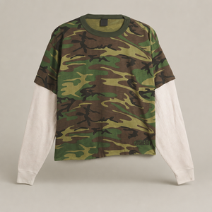 <span class=keywords><strong>T</strong></span>-Shirt da Uomo in Cotone di Alta Qualità con Design Mimetico e Logo Personalizzato, Manica Lunga a Doppio Strato - Product Image 1