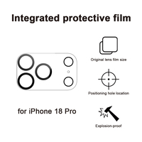 Protector de pantalla de vidrio templado 9H con cobertura total para la lente de la cámara del iPhone 18 Pro, antiarañazos.