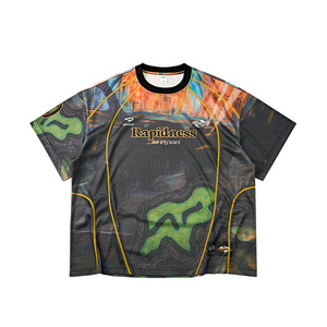 เสื้อยืดแขนสั้นพิมพ์ลายดิจิตอลทรงบอลรูปทรงบลันท์ คอลเลคชั่นฤดูใบไม้ผลิและฤดูร้อนปี 2026 แฟชั่นสตรีทแบรนด์ใหม่ เสื้อกีฬา - Product Image 2