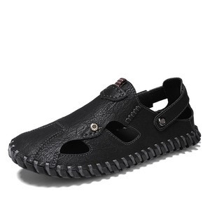 Hand Sewn Hollow Leather <b>Sandals</b> For Men Flexible <b>Closed</b> <b>Toe</b> Casual <b>Sandals</b> Lightweight Daily Shoes Suitable For Summer Urban - Product Image 3