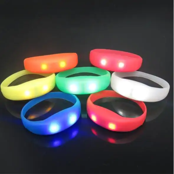 Event Party Light Up Giveaways Sound Motion Activated Silicone Led Bracelet