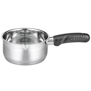 <b>Saucepan</b> 1.0L Stainless Steel With Black Handle For Cooking And Heating - Product Image 1