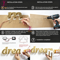 Signalétique d'intérieur personnalisée avec logo, lettres en métal acrylique 3D rétroéclairées or, enseigne publicitaire extérieure, panneau LED