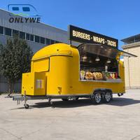 Remorque de restauration rapide mobile ONLYWE pour la vente de burgers et tacos, avec grill, friteuse et fenêtre de service, idéale pour les salons professionnels