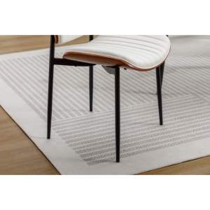 DB Dining <b>Chairs</b> Set 2 Mid Century Modern Retro Faux Leather Bentwood <b>Upholstered</b> Seat with Adjustable Metal Legs and Backrest - Product Image 4