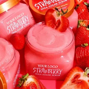 Organic Fruit Strawberry Exfolianting Whitening Moisturizing Sugar Body Face Scrub