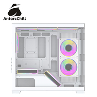 Gabinete Gaming AntarcChill Blanco de Media Torre con Vidrio Templado, Separación Superior e Inferior, MicroATX ITX, Refrigeración Líquida 360, USB3.0, en Stock