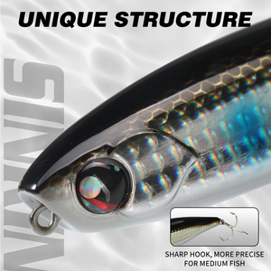 Señuelos Artificiales de Agua Salada, 100 mm, 17.6 g, Señuelos Marinos de Largo Alcance, Señuelos Flotantes Tipo Lápiz para Pesca de Caballa - Product Image 4