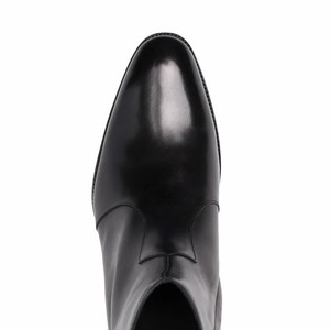 Stivali da <span class=keywords><strong>uomo</strong></span> ecologici per tutte le stagioni in vera <span class=keywords><strong>pelle</strong></span> antiscivolo nero con altezza alla caviglia per abiti da cerimonia estivi e invernali - Product Image 5
