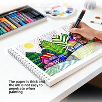 Carnet de croquis A4 en carton blanc néerlandais, reliure spirale, couverture rigide, pour dessin au marqueur et crayons de couleur, 250 g/m², motif dessin animé, fabriqué en Chine