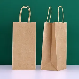 Sacs en papier blanc pour emporter des aliments et du café avec logo personnalisé Sacs de transport en papier kraft blanc et marron avec poignée torsadée