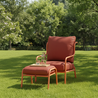 Neues Design Zeitgenössische Aluminium-Terrassenmöbel Kaffee-Stuhl-Set für Garten, Innenhof, Terrasse & Wohnzimmer