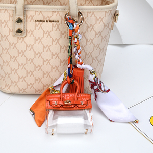Portachiavi Mini in PU Platino Impermeabile, Ciondolo Decorativo Trasparente Personalizzato - Product Image 2