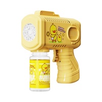 Pistolet à bulles électrique portable avec lumières LED, 8 trous, pour enfants, jouet de fête d'été en plein air, cadeau