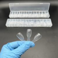 Nouvelles Capsules Popit N13639 Courtes Ovales Amande Réutilisables pour Ongles en Gel, Moule Double Forme pour Capsules d'Extension d'Ongles avec Support