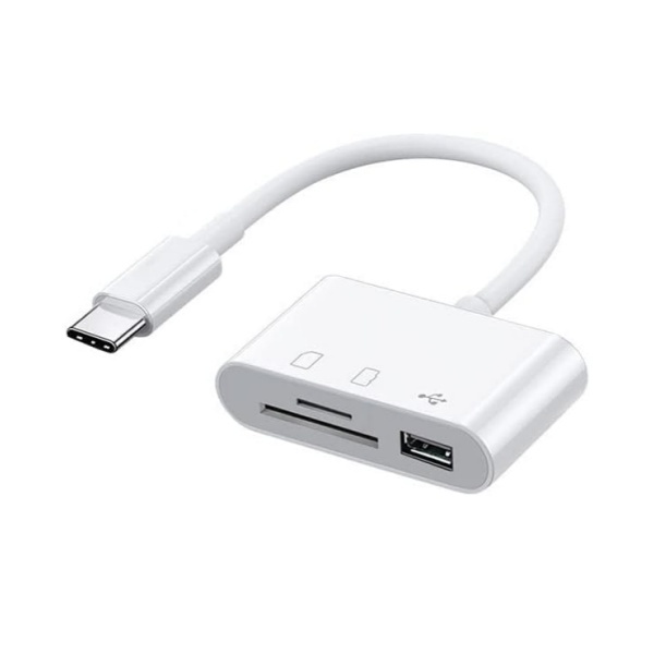 3-in-1 USB C Hub SD Card Reader to Micro SD TF Memory Card Reader, Camera Card Reader Docking Station Adapter USB 3.0 Port
