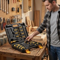 Kits de 43 pièces d'outils portables robustes avec tournevis, ensemble d'outils domestiques, outils à main en plastique OEM