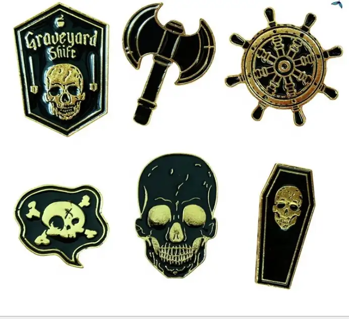 black book Human skeleton Pins Black Dark Humor Brooches Badges Backpack Denim Shirt Lapel Pins Punk Dead Jewelry Gift NEW5