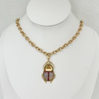 Collier Pendentif Insecte en Or Style Hip Hop Vintage, Bijou Scarabée en Cristal et Diamant, Accessoire de Mode, Cadeau de Mariage et Fiançailles