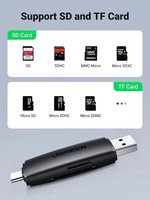 Lector de Tarjetas SD UGREEN USB 3.0, Lector de Tarjetas de Memoria USB C, Adaptador de Tarjetas OTG para SD, Micro SD, SDHC, SDXC, MMC